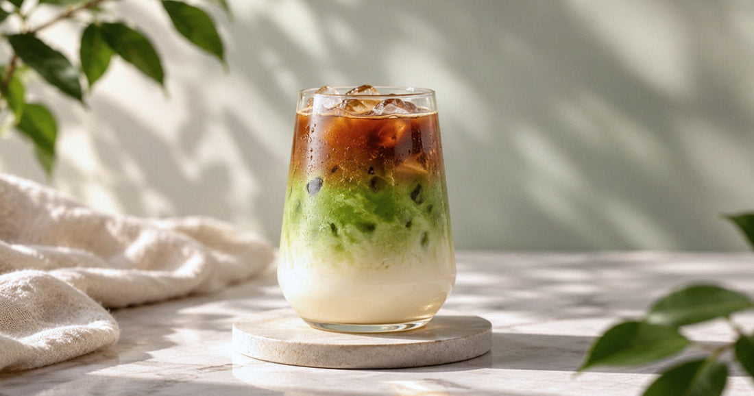 Hojicha-Matcha Duo Latte