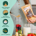 Hojicha powder smoothie preparation