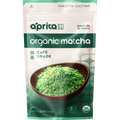 A green and white package labeled café-grade features the name "Organic Japanese Matcha Green Tea Powder" and showcases a bowl of vibrant matcha on the front.