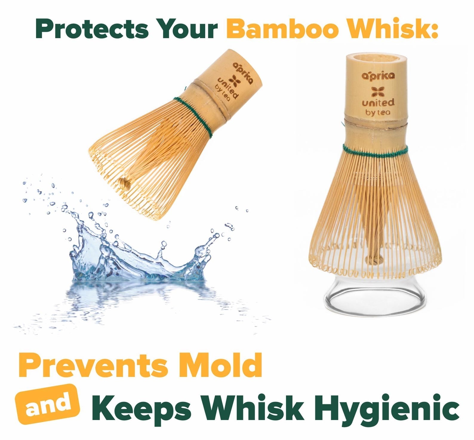Clear Glass Matcha Whisk Holder and Bamboo Whisk Set: Protects your whisk, keeps it hygienic, and prevents mold—an essential for any Matcha Tea Set.