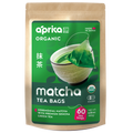 A package of Japanese Matcha Green Tea Bags, featuring a tea bowl and green tea bag image, perfect for enjoying authentic matcha flavor.